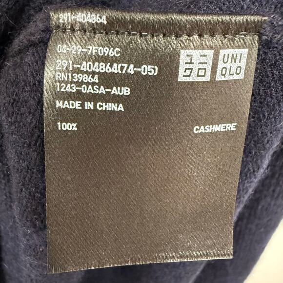 JW Anderson X Uniqlo Turtleneck Cashmere Sweater Dress Women's L Blue Bow Cuffs - Picture 7 of 7